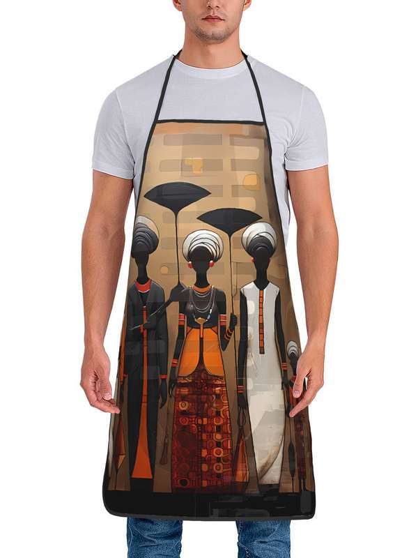 1pc Apron Featuring Artwork of African Tribal Women Designed for Both Men And Women.