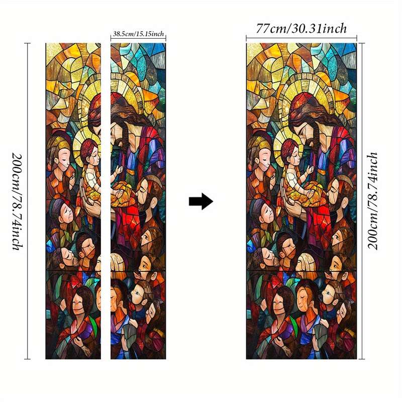 1pc 95.0x209.8cm Jesus Christian Themed Stickers