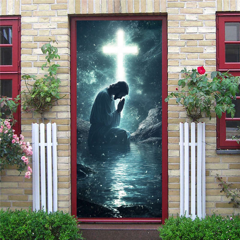 1pc 95.0x214.88cm Jesus Christian Themed Stickers