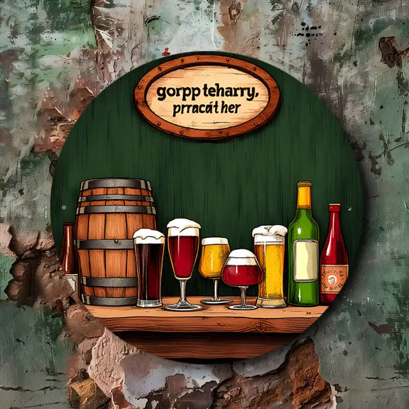 1pc Room Decor Vintage Round Metal Sign 19.81cm Aluminum Wall Art Waterproof Rust-Resistant Bar Deco