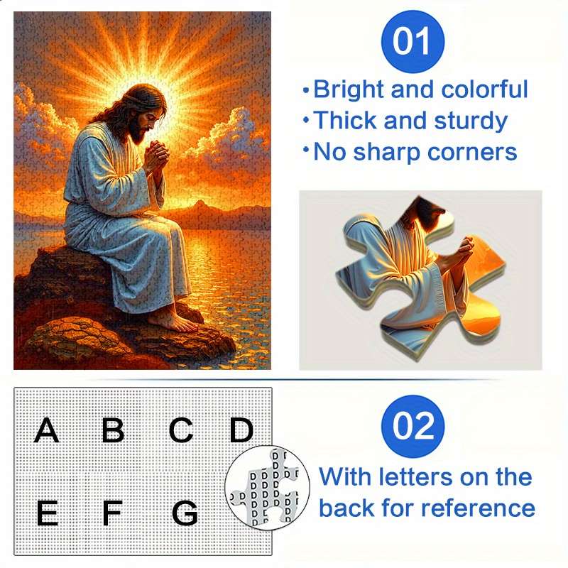 1000pcs Jesus Praying at the Sea Jigsaw Puzzle for Adults Advanced Level Challengin