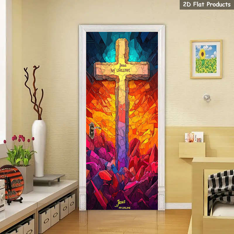 1pc 95.0x214.88cm Jesus Christian Themed Stickers