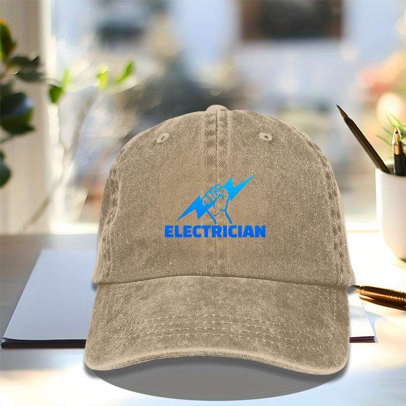1pc ELECTRICIAN! Baseball Cap Casual Outdoor Sun Hat for Men Women Adjustable 100% Cotton Hat