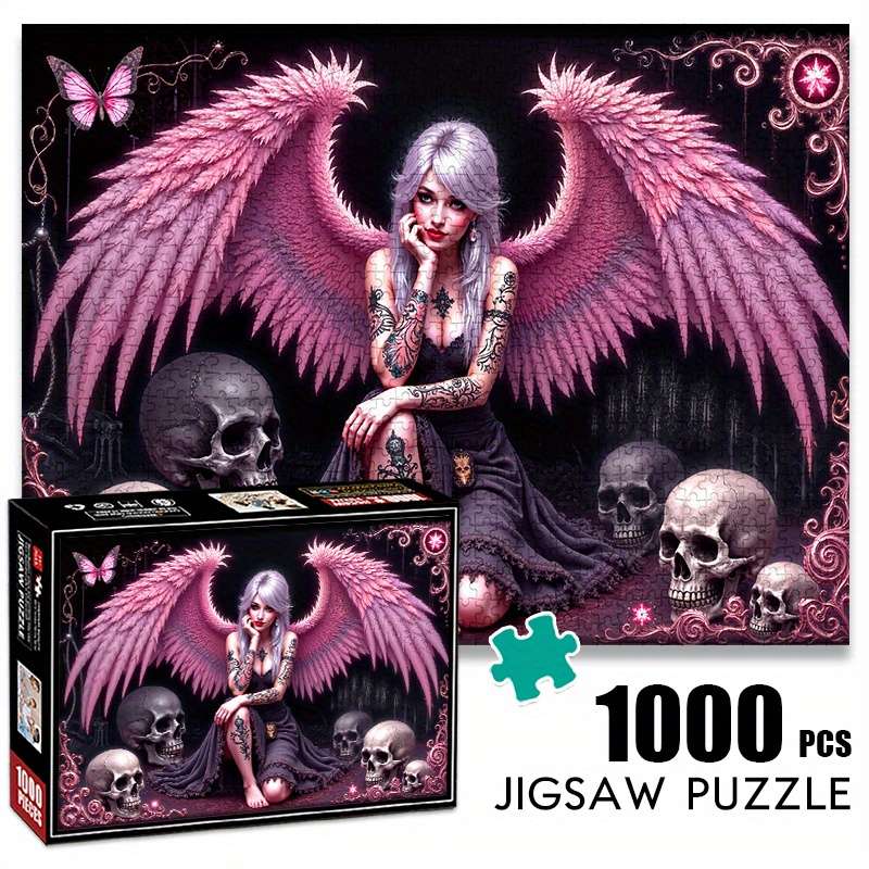 1000pcs Pink Angel Jigsaw Puzzle Large Scratch-Resistant High Quality DIY Brain