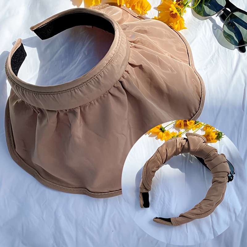 1pc 2-in-1 Lightweight Quick-Dry Sun Visor Hat Headband for Outdoor Activities C Adjustable Brea