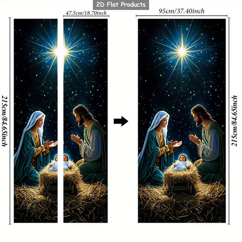 1pc 95.0x209.8cm Jesus Christian Themed Stickers