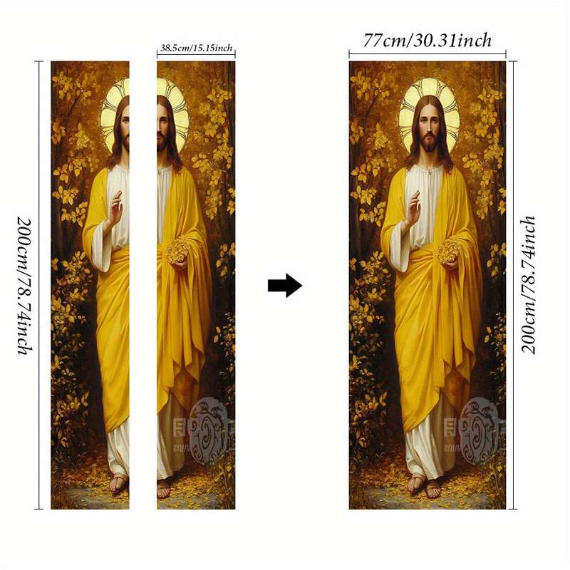 1pc 95.0x214.88cm Jesus Christian Themed Stickers