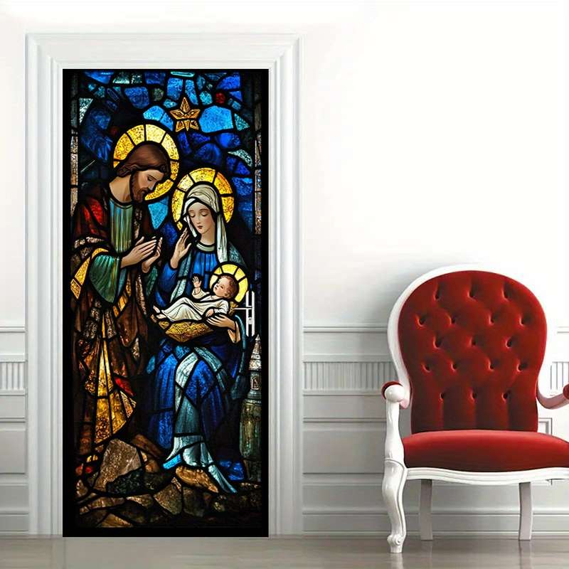 1pc 95.0x209.8cm Jesus Christian Themed Stickers