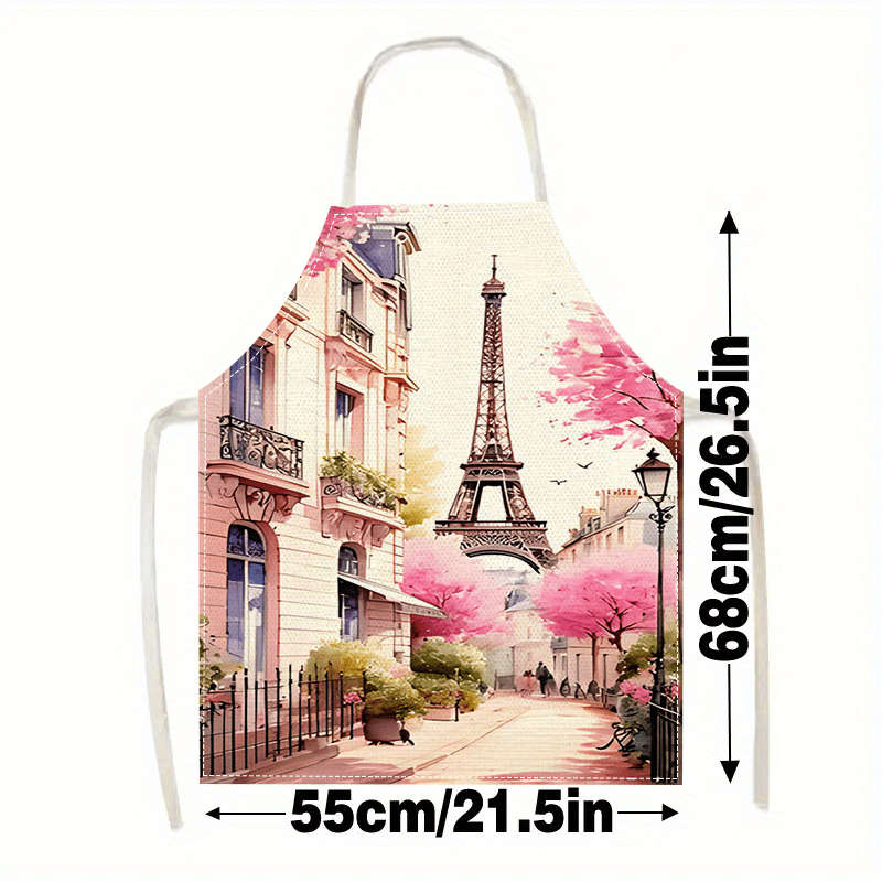 1pc of a Densely Woven Large Apron for Valentine's Day Decoration Featuring The Eiffel Tower An