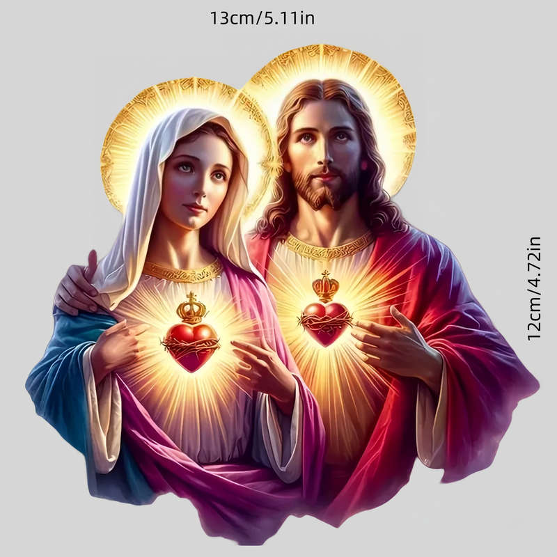 1pc 12.98cm x 11.99cm Jesus Christian Themed Stickers