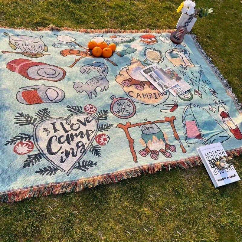 1ps Blanket Color 89.99X89.99Cm Green Portable