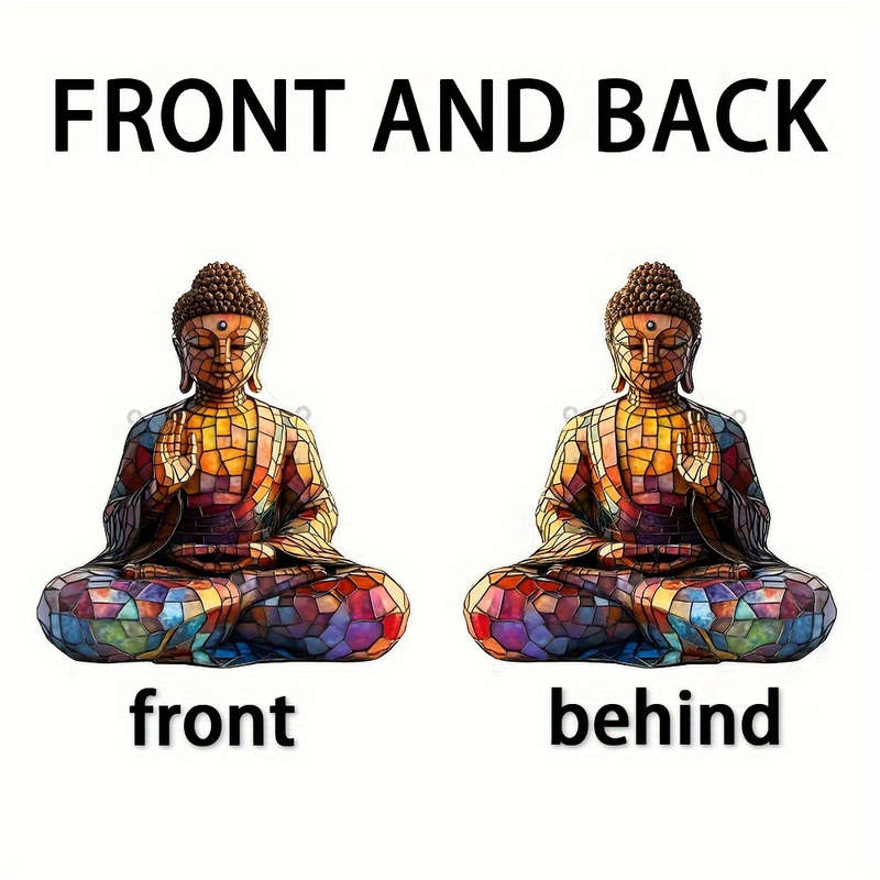 1pc 2D Flat  Colorful Acrylic Buddha Sun Worshiper Multicolor Window Hanging Decoration Religious