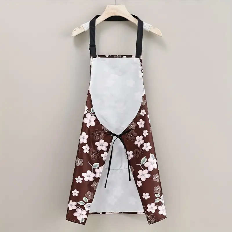 1pc Chic Waterproof Oil-Resistant Kitchen Apron for Women Durable Perfect for Cooking Bak