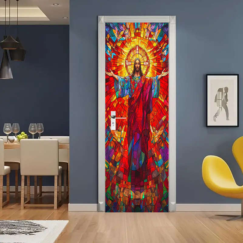 1pc 95.0x209.8cm Jesus Christian Themed Stickers