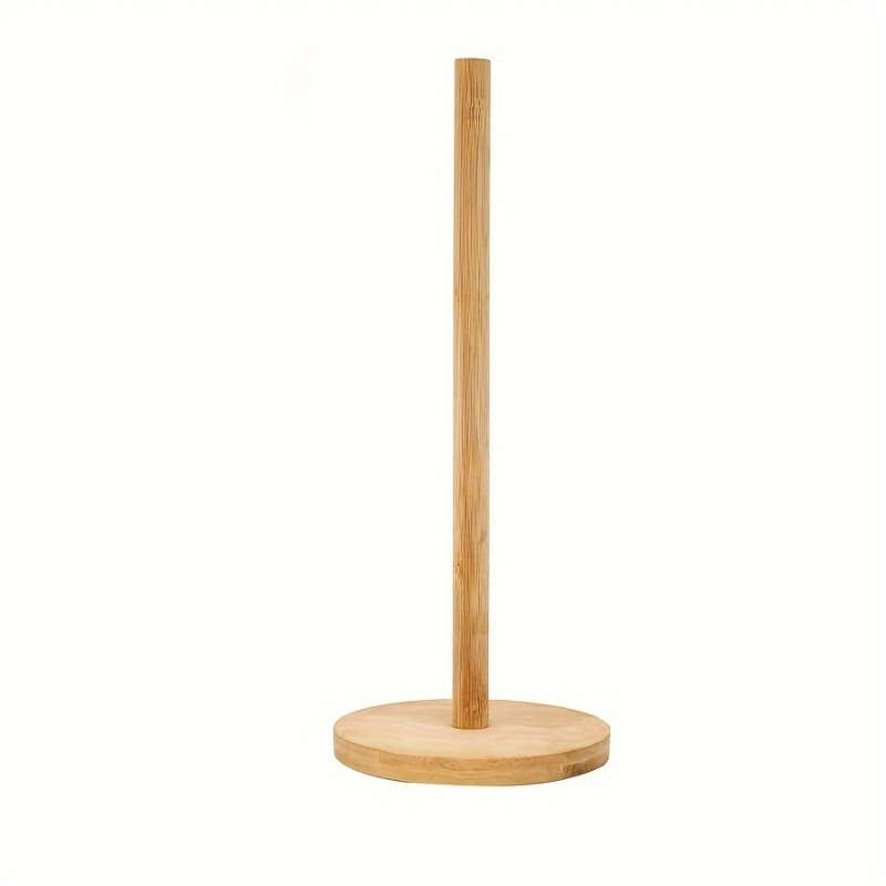 1pc Rustic Bamboo Paper Towel Holder Freestanding Wooden Dispenser for Kitchen Bathroom Fa