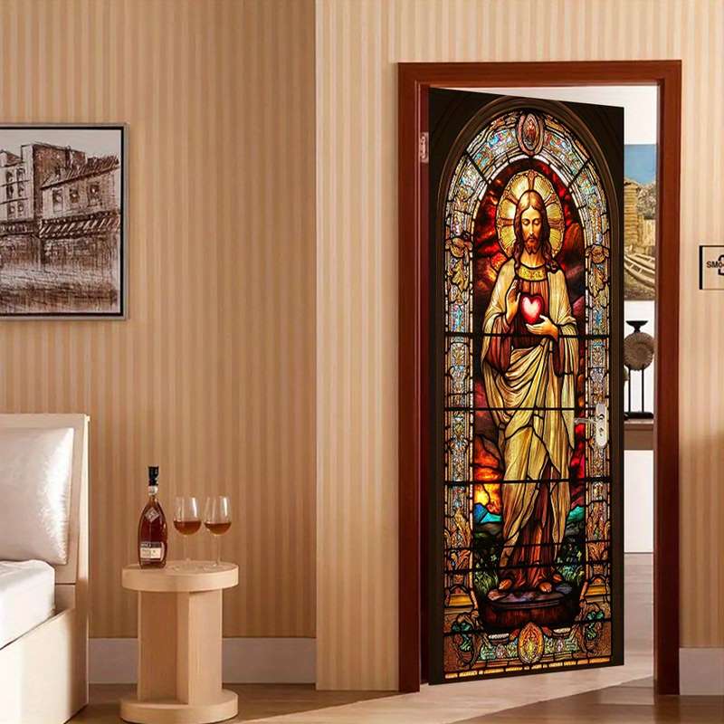 1pc 95.0x214.88cm Jesus Christian Themed Stickers