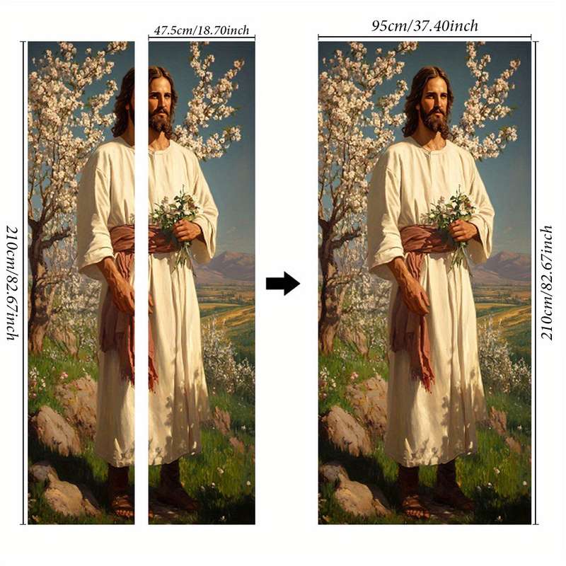 1pc 95.0x214.88cm Jesus Christian Themed Stickers