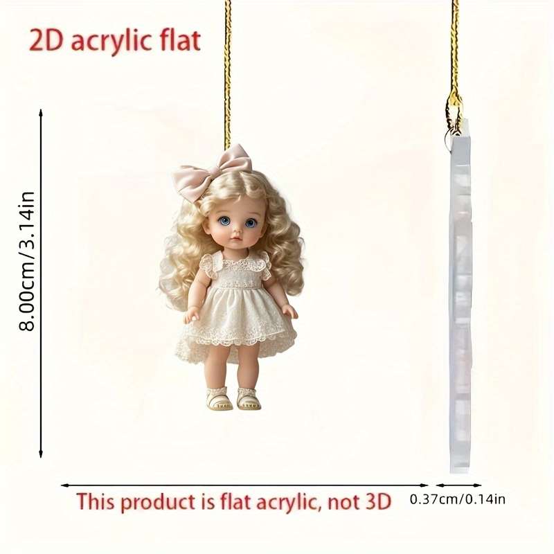 1pc 2D Flat   Classic Acrylic Doll Pendant Multi-Functional Hanging Ornament Suitable for B