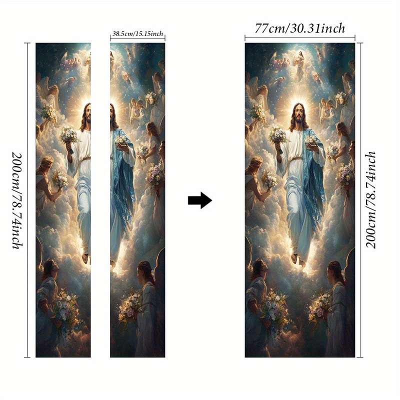 1pc 95.0x214.88cm Jesus Christian Themed Stickers