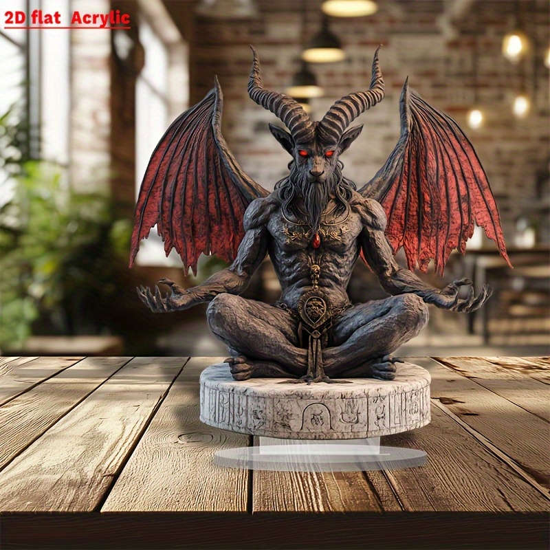 1pc 2D Flat  Acrylic Ancient Devil Desktop Decoration Bohemian Style Inspirational Theme Multi-pu