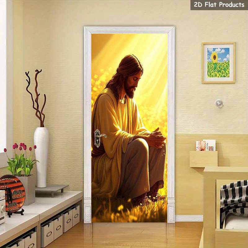 1pc 95.0x214.88cm Jesus Christian Themed Stickers