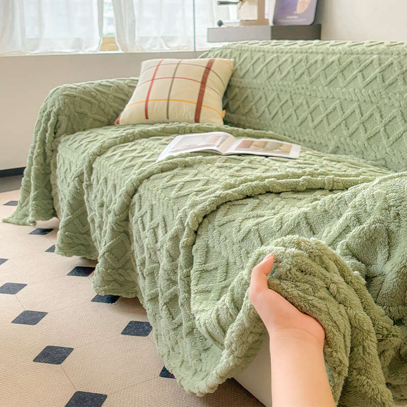 1ps Blanket Color Fruit Green size 180x380cm Four Seater