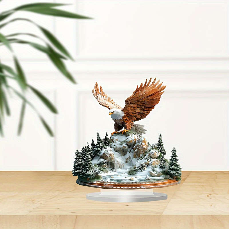 1pc 2D Flat  A 7.08-Inch Multifunctional Bohemian-Style Acrylic Eagle Desktop Decoration for Home O