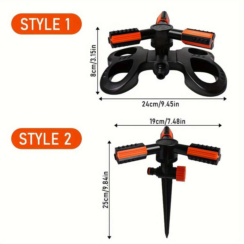 1Pc Rotating Garden Sprinkler System With Adjustable Nozzle
