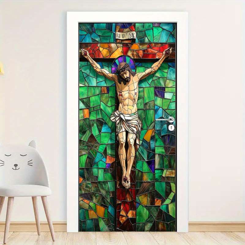 1pc 95.0x209.8cm Jesus Christian Themed Stickers