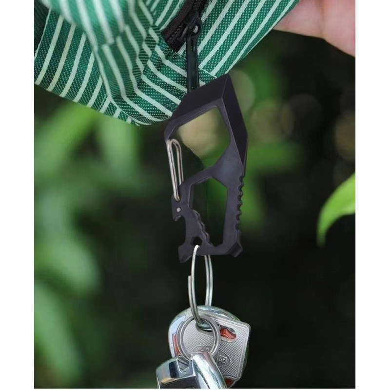 1pc Multifunctional EDC Keychain Knife Portable Metal Pocket Tool with Spear Point