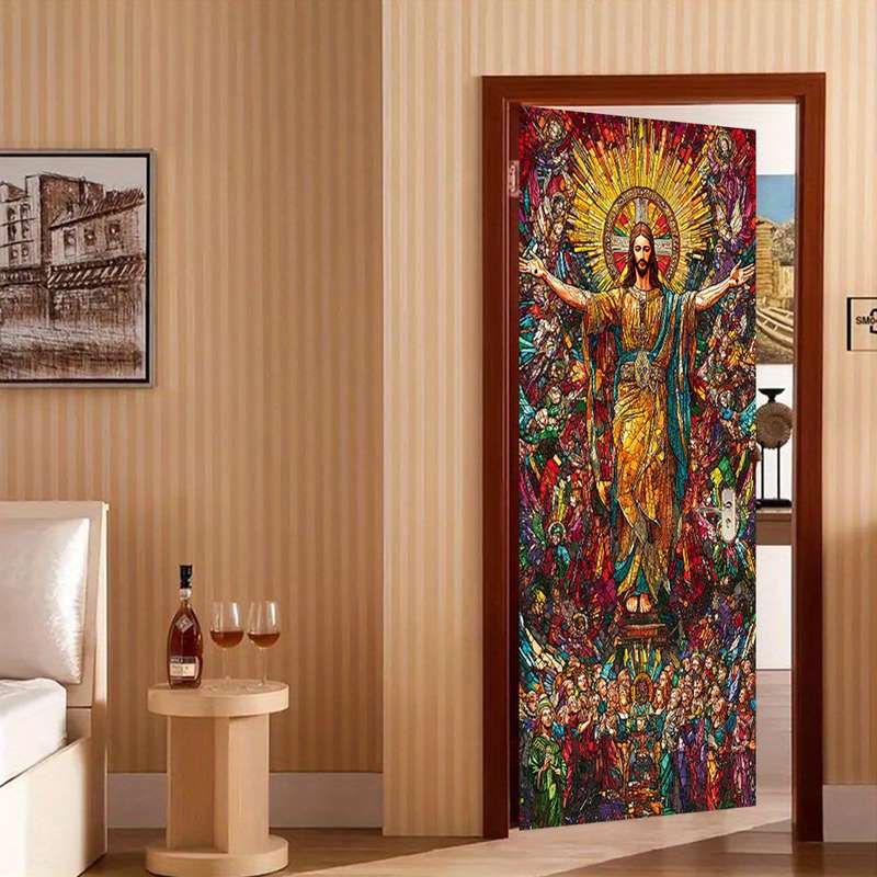 1pc 95.0x209.8cm Jesus Christian Themed Stickers