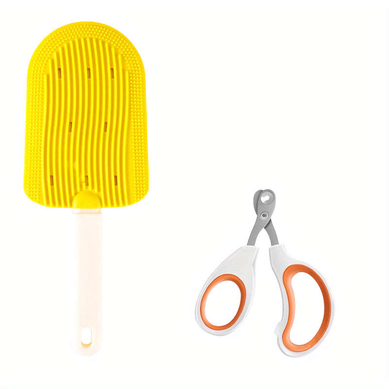 1pc Ice Cream Comb Yellow Pet Comb