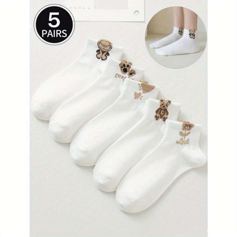 5 Pairs Multicolor One Size High Elastic Socks