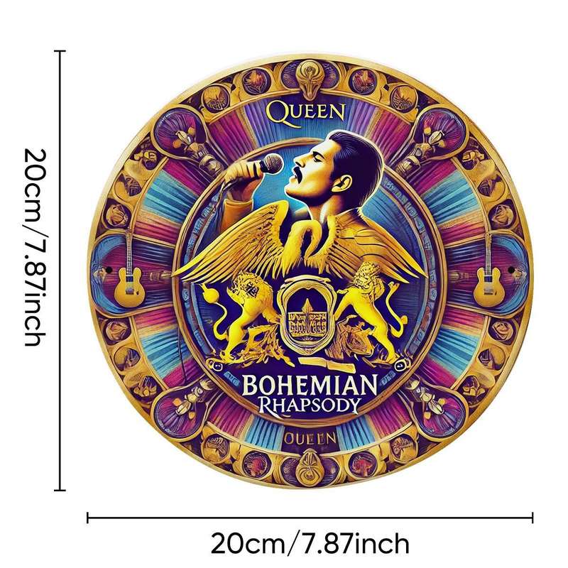 1pc Room Decor  Queen Bohemian Rhapsody 20.32x20.32 cm Round Aluminum Sign Vintage Band Logo Wa