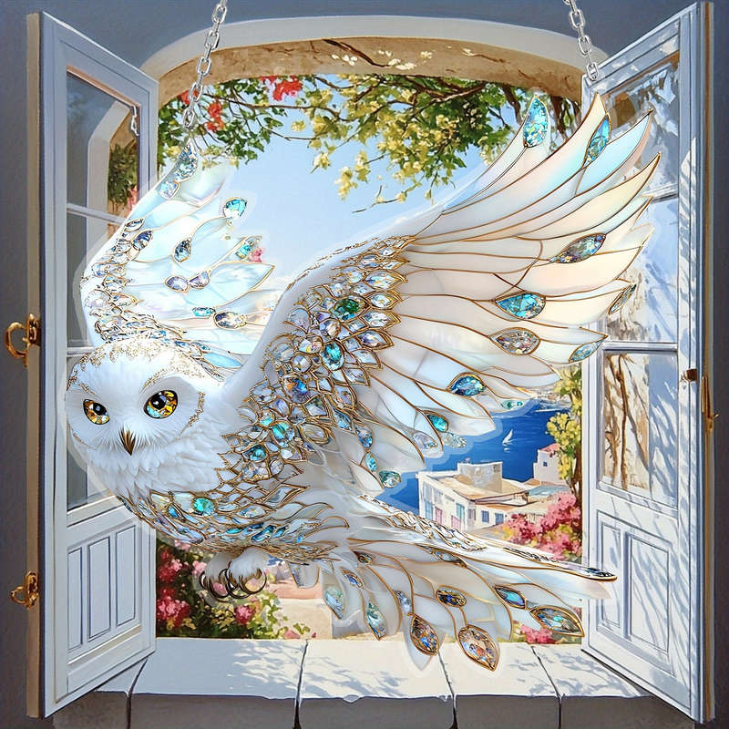 1pc 2D Flat  Acrylic Eagle Window Hanging Animal Theme Sun Catcher Waterproof and Scratch-Resista