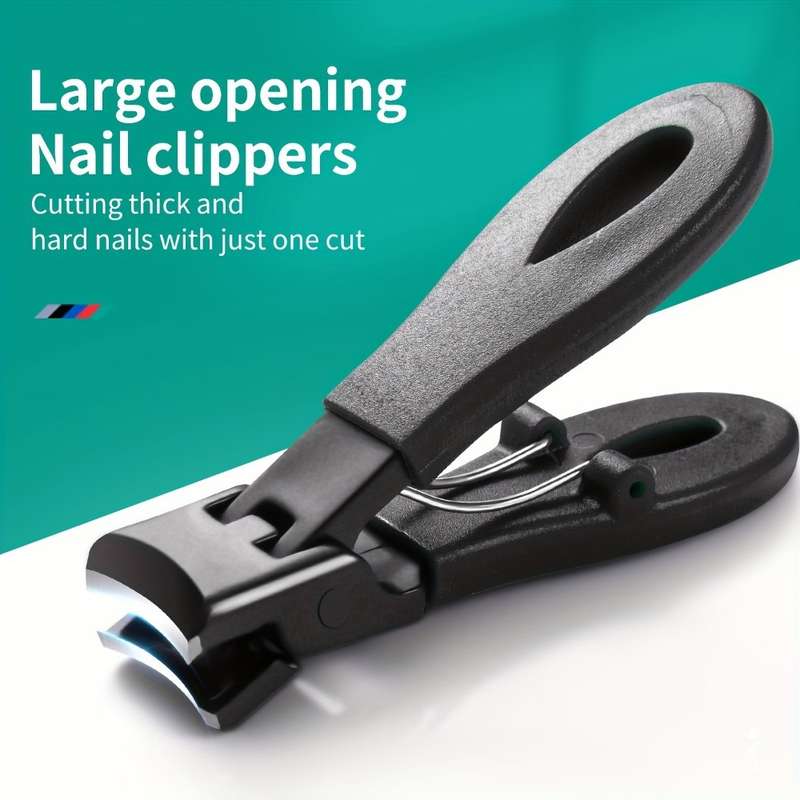 1pc Stainless Steel Nail Clipper for Thick  Hard Nails Large Opening Splash-Proof Design S