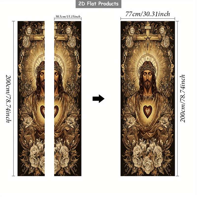 1pc 95.0x209.8cm Jesus Christian Themed Stickers