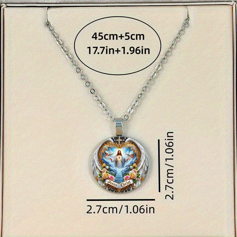 1 Piece Silvery Jesus Theme Pendant