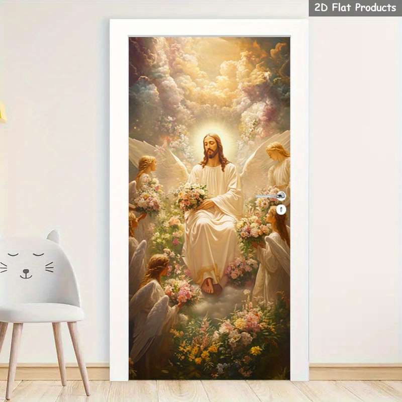 1pc 95.0x209.8cm Jesus Christian Themed Stickers