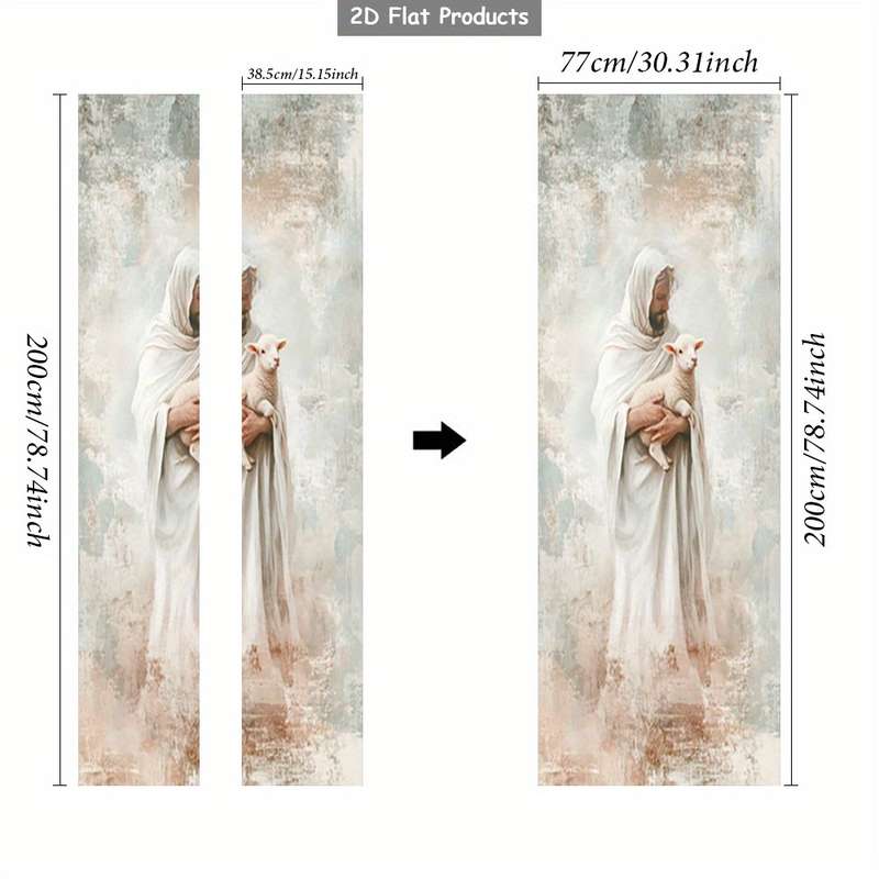 1pc 95.0x209.8cm Jesus Christian Themed Stickers