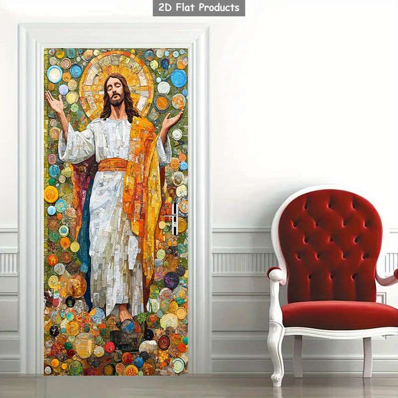 1pc 95.0x214.88cm Jesus Christian Themed Stickers