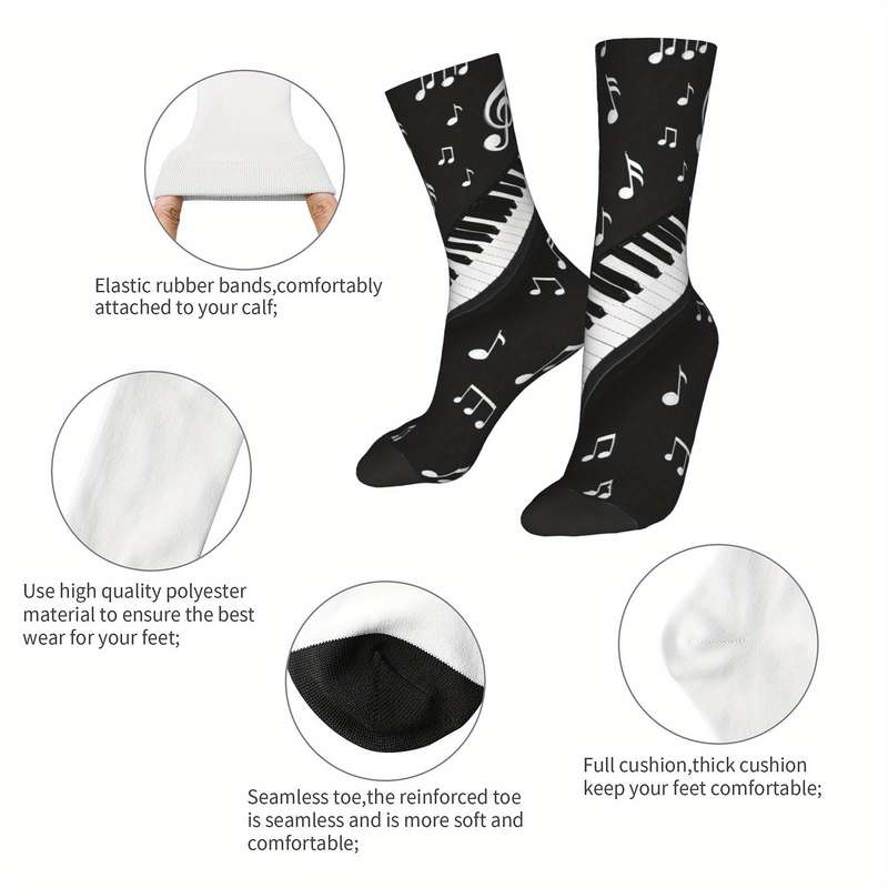 1 Pair Black One Size Socks