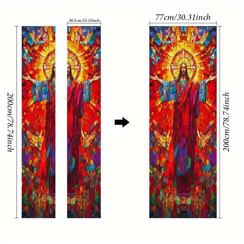 1pc 95.0x209.8cm Jesus Christian Themed Stickers