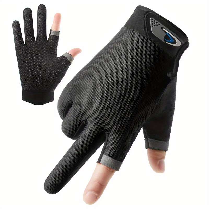 1 Pair Black Outdoor Sports Gloves