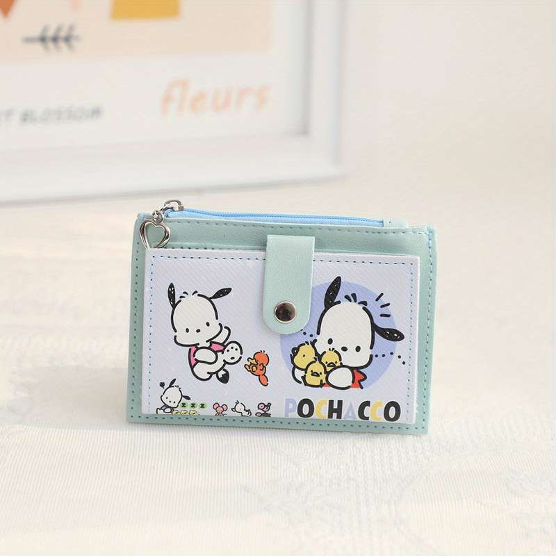 1pc Sanrio Kuromi Multi-Functional Card Holder Coin Purse C Cute Cartoon Design PU Material