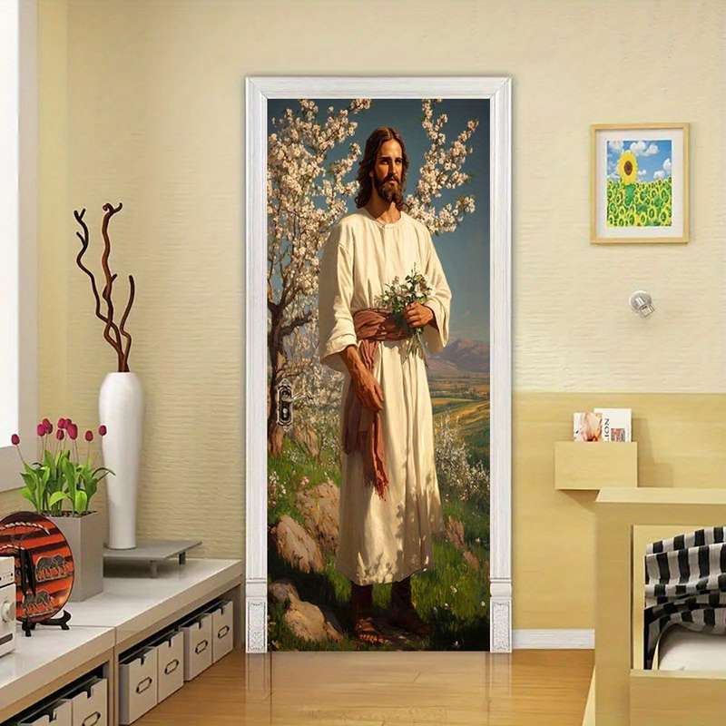 1pc 95.0x214.88cm Jesus Christian Themed Stickers