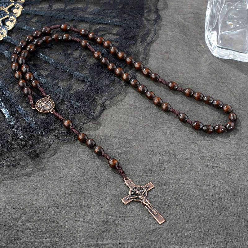1 Piece Dark Coffee Color Jesus Theme Pendant