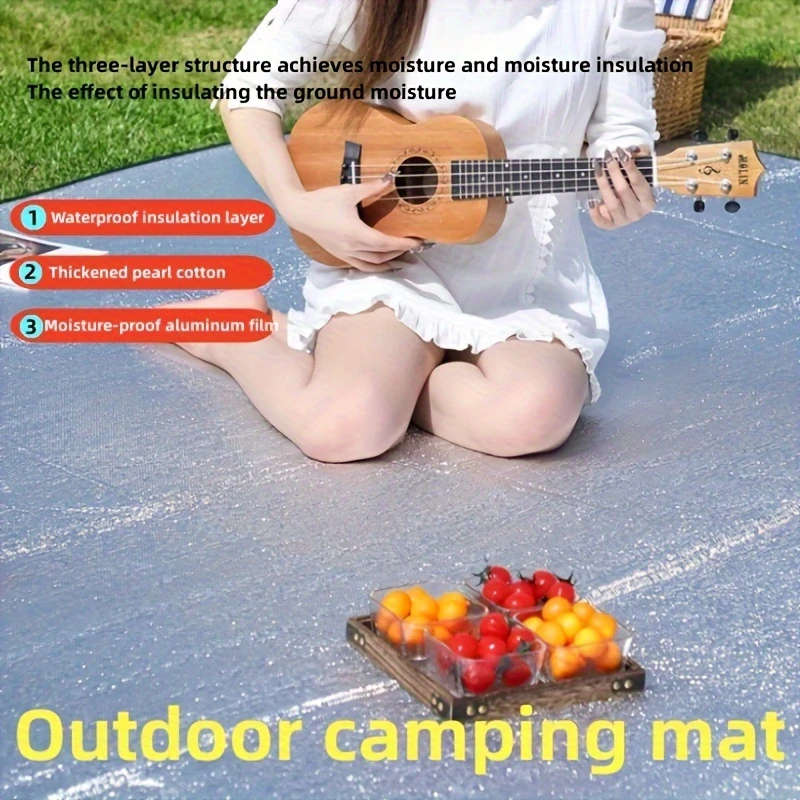 1pc All-Season Waterproof And Insulating Camping Mat Multiple Sizes Available 198.12cm Durable Alumi