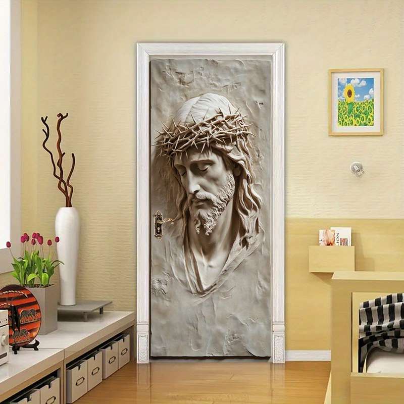 1pc 95.0x209.8cm Jesus Christian Themed Stickers