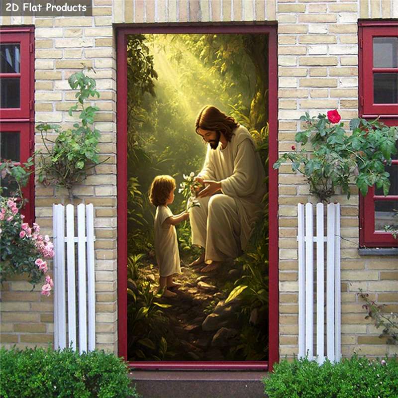 1pc 95.0x209.8cm Jesus Christian Themed Stickers